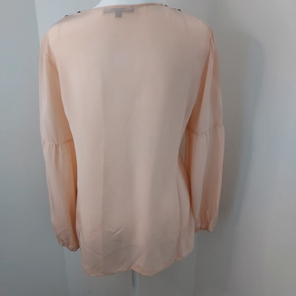 Nanette Lepore Silk Long Balloon Sleeve Blouse - Picture 7 of 11